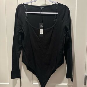 Fashion Nova Black Long Sleeve Bodysuit